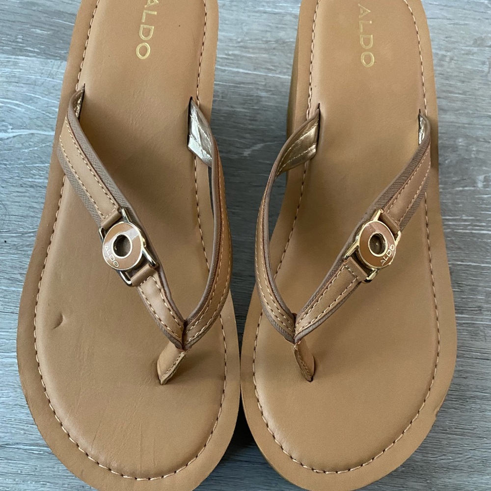 Aldo Women's Brown Leather Sandals